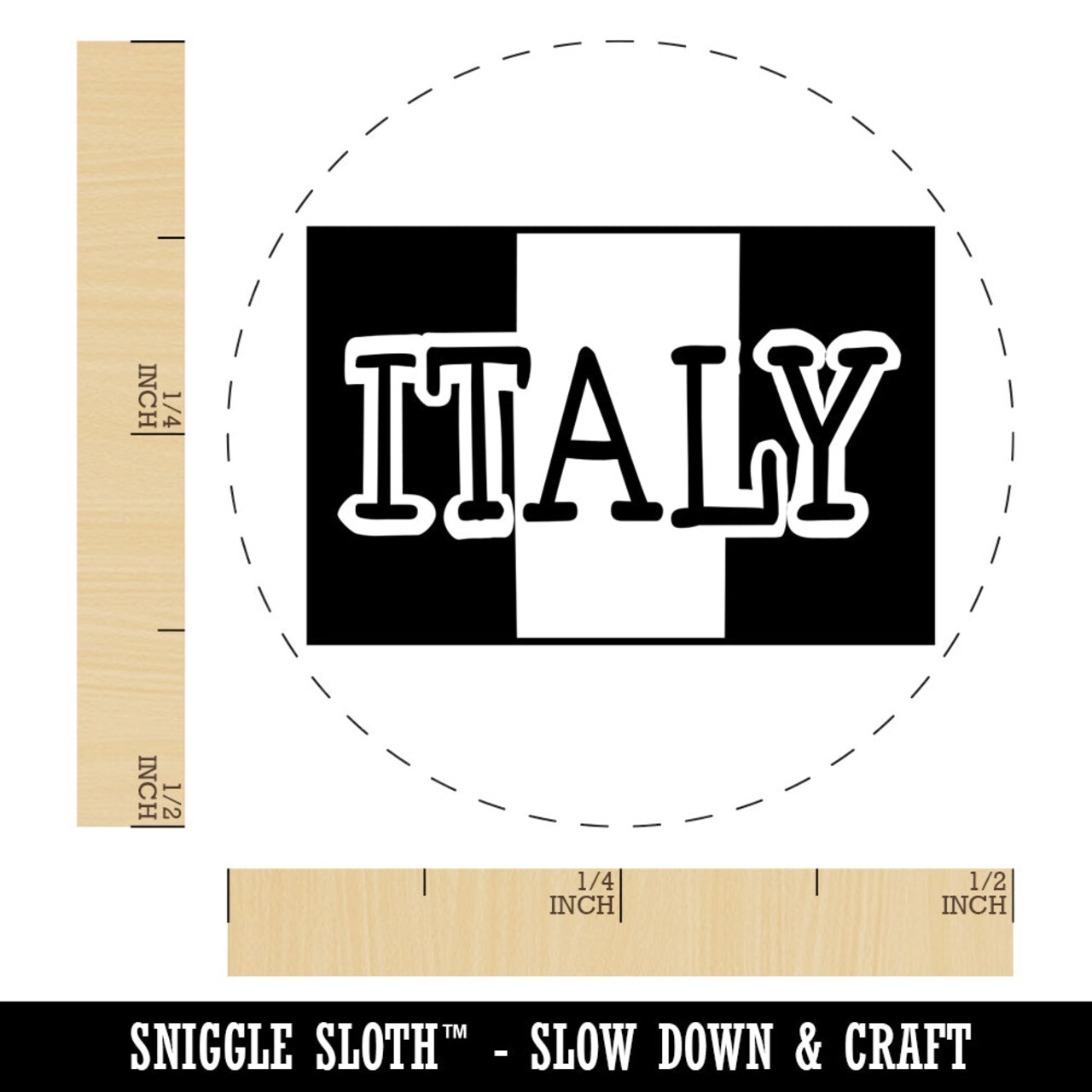 Italy Flag Text Self-Inking Rubber Stamp for Stamping Crafting Planners